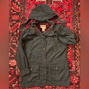 Eddie Bauer Green Hooded Chore Jacket